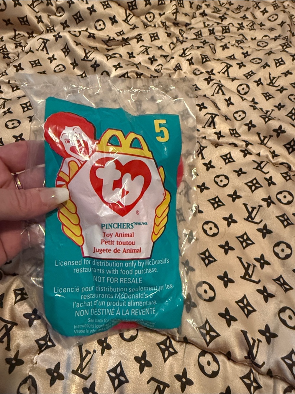 McDonald's Teal Pinchers Ty Beanie Baby Promotional Toy